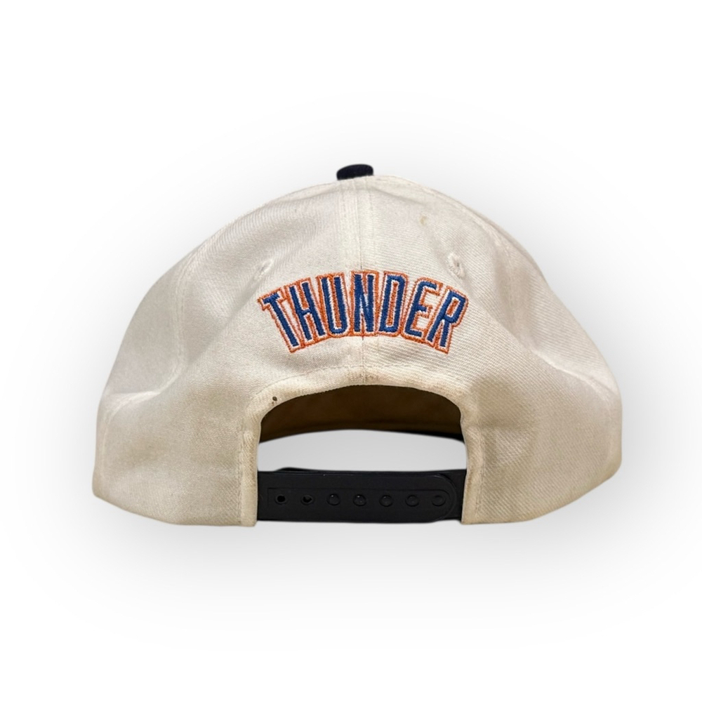 2013 Adidas Oklahoma City Thunder NBA Snapback Hat White/Navy Embroidered Logo - Picture 4 of 11